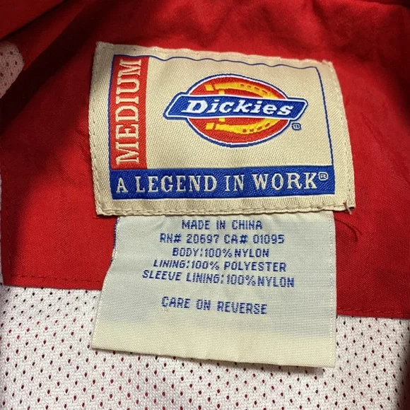 Vintage DICKIES Red Nylon Streetwear Work Jacket - Picture 8 of 15